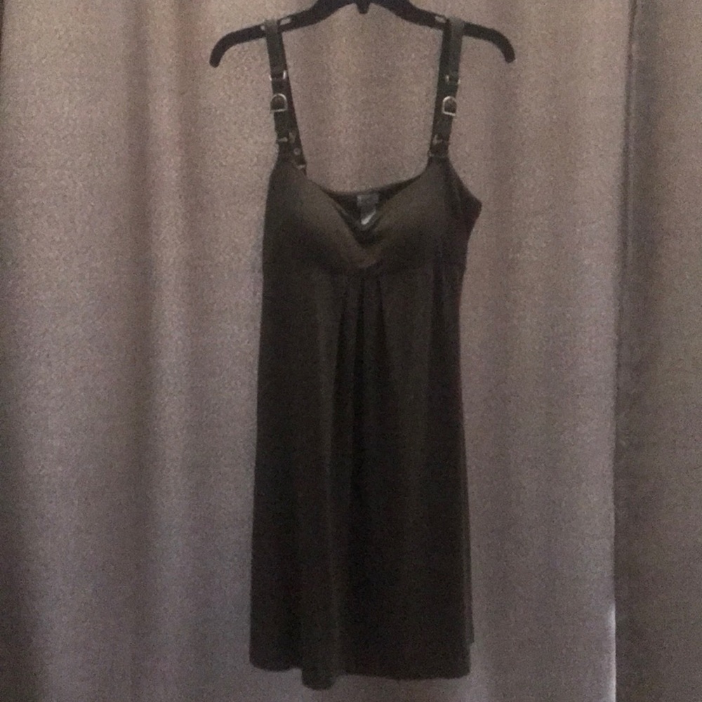 Olive green summer dress.